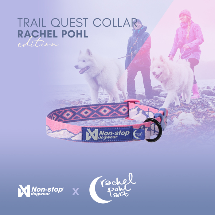 Obojok Trail quest Rachel Pohl edition Non-stop dogwear (Ružový, Teal)